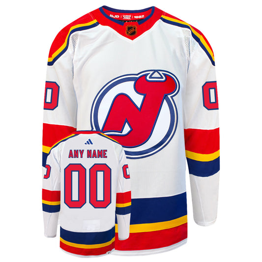 Customizable New Jersey Devils Adidas 2022 Primegreen Reverse Retro Authentic NHL Hockey Jersey