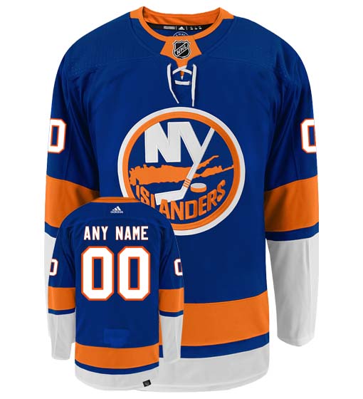 New York Islanders Adidas Primegreen Authentic Home NHL Hockey Jersey - Front/Back View