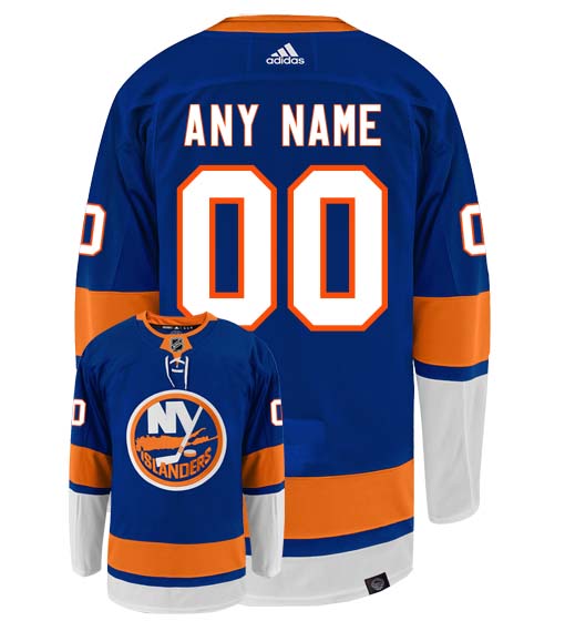 New York Islanders Adidas Primegreen Authentic Home NHL Hockey Jersey - Back/Front View