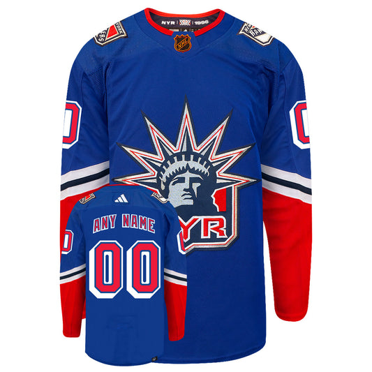 Customizable New York Rangers Adidas 2022 Primegreen Reverse Retro Authentic NHL Hockey Jersey