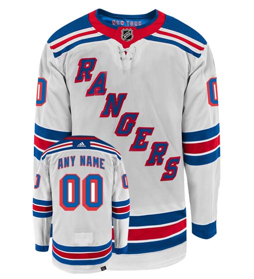 New York Rangers Adidas Primegreen Authentic Away NHL Hockey Jersey - Front/Back View