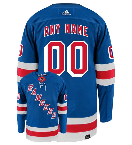 New York Rangers Adidas Primegreen Authentic Home NHL Hockey Jersey - Back/Front View