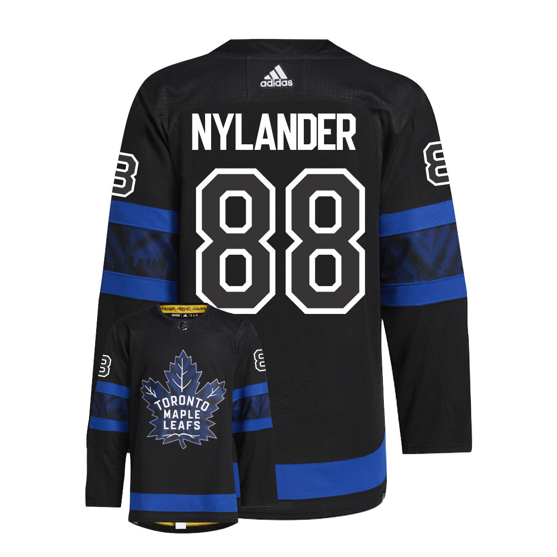 William Nylander Toronto Maple Leafs Adidas Primegreen Authentic Third Alternate NHL Hockey Jersey - Back/Front View