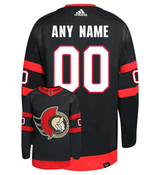 Ottawa Senators Adidas Primegreen Authentic Home NHL Hockey Jersey - Back/Front View