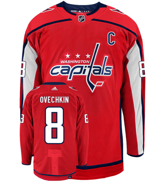 Alex Ovechkin Washington Capitals Adidas Primegreen Authentic NHL Hockey Jersey - Front/Back View