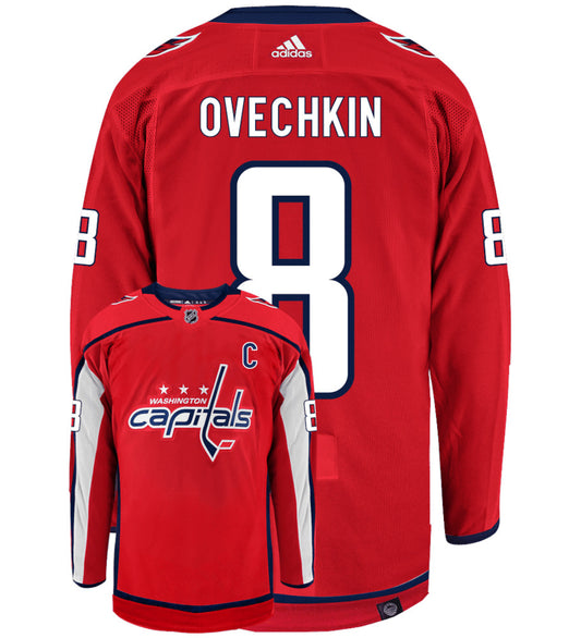 Alex Ovechkin Washington Capitals Adidas Primegreen Authentic NHL Hockey Jersey - Back/Front View