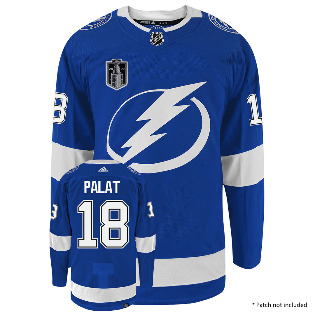 Ondrej Palat Tampa Bay Lightning Adidas Primegreen Authentic NHL Hockey Jersey - Front/Back View