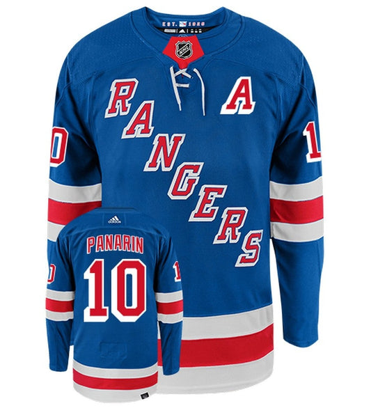 Artemi Panarin New York Rangers Adidas Primegreen Authentic Home NHL Hockey Jersey - Front/Back View