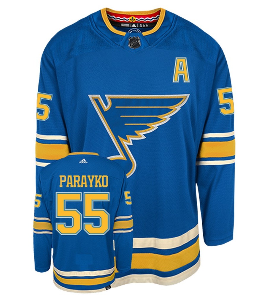 Colton Parayko St Louis Blues Adidas Primegreen Authentic Third Alternate NHL Hockey Jersey - Front/Back View View