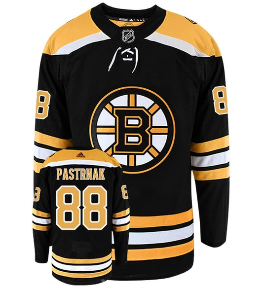 David Pastrnak Boston Bruins Adidas Primegreen Authentic Home NHL Hockey Jersey - Front/Back View