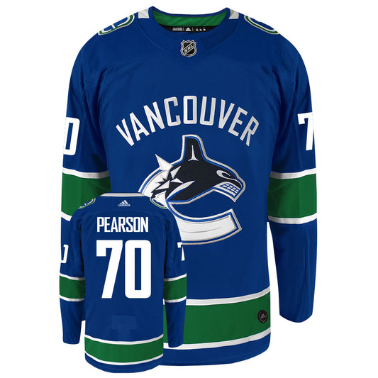 Tanner Pearson Vancouver Canucks Adidas Primegreen Authentic Home NHL Hockey Jersey - Front/Back View