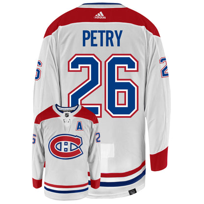 Jeff Petry Montreal Canadiens Adidas Primegreen Authentic Away NHL Hockey Jersey - Back/Front View