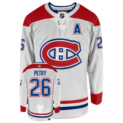 Jeff Petry Montreal Canadiens Adidas Primegreen Authentic Away NHL Hockey Jersey - Front/Back View