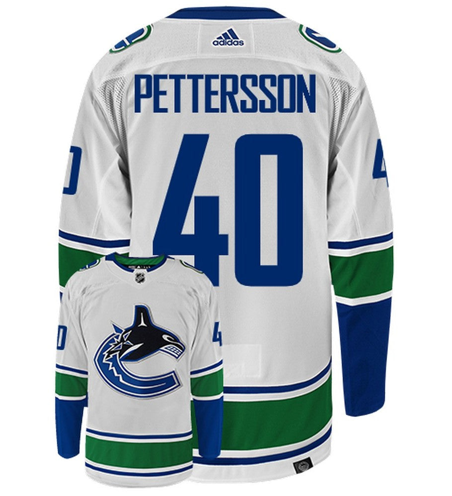 Elias Pettersson Vancouver Canucks Adidas Primegreen Authentic Away NHL Hockey Jersey - Back/Front View