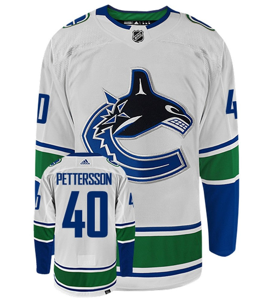 Elias Pettersson Vancouver Canucks Adidas Primegreen Authentic Away NHL Hockey Jersey - Front/Back View