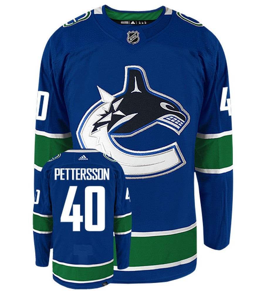 Elias Pettersson Vancouver Canucks Adidas Primegreen Authentic Home NHL Hockey Jersey - Front/Back View