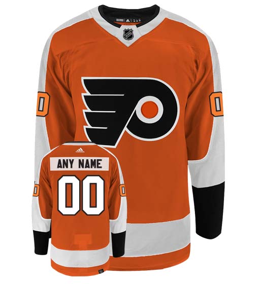 Philadelphia Flyers Adidas Primegreen Authentic Home NHL Hockey Jersey - Front/Back View