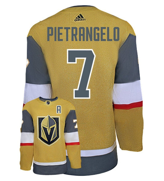 Alex Pietrangelo Vegas Golden Knights Adidas Primegreen Authentic Third Alternate NHL Hockey Jersey - Back/Front View