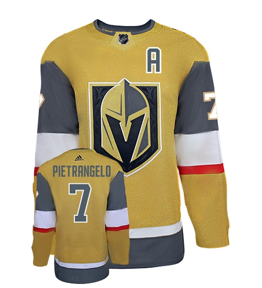 Alex Pietrangelo Vegas Golden Knights Adidas Primegreen Authentic Third Alternate NHL Hockey Jersey - Front/Back View