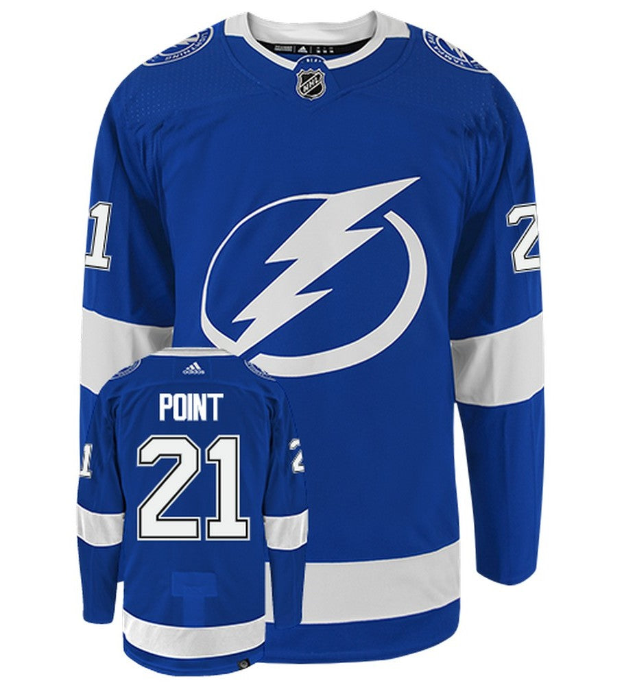 Brayden Point Tampa Bay Lightning Adidas Primegreen Authentic NHL Hockey Jersey - Front/Back View