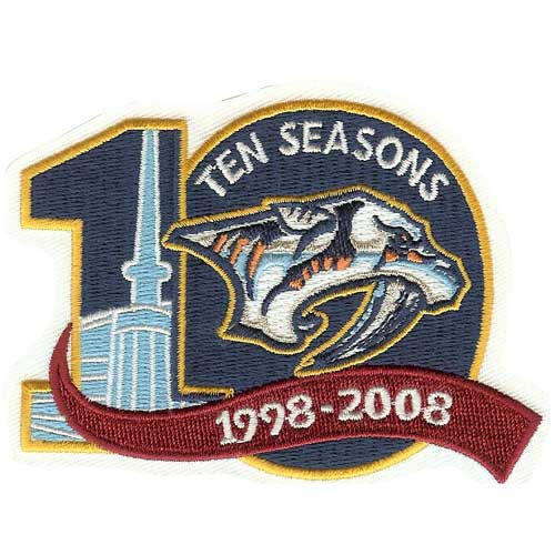 Nashville Predators 10th Anniversary Patch