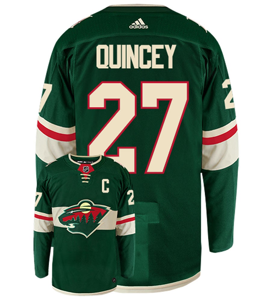 Kyle Quincey Minnesota Wild Adidas Authentic Home NHL Hockey Jersey