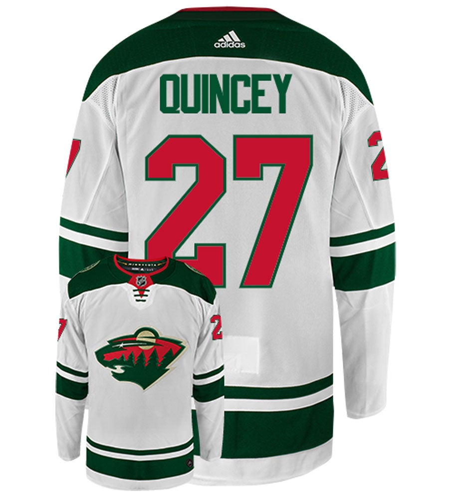 Kyle Quincey Minnesota Wild Adidas Authentic Away NHL Hockey Jersey