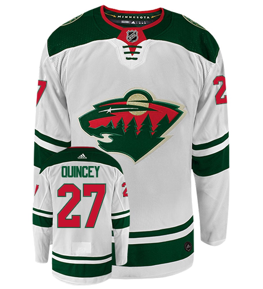 Kyle Quincey Minnesota Wild Adidas Authentic Away NHL Hockey Jersey