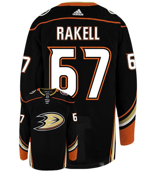 Rickard Rakell Anaheim Ducks Adidas Primegreen Authentic Home NHL Hockey Jersey - Back/Front View