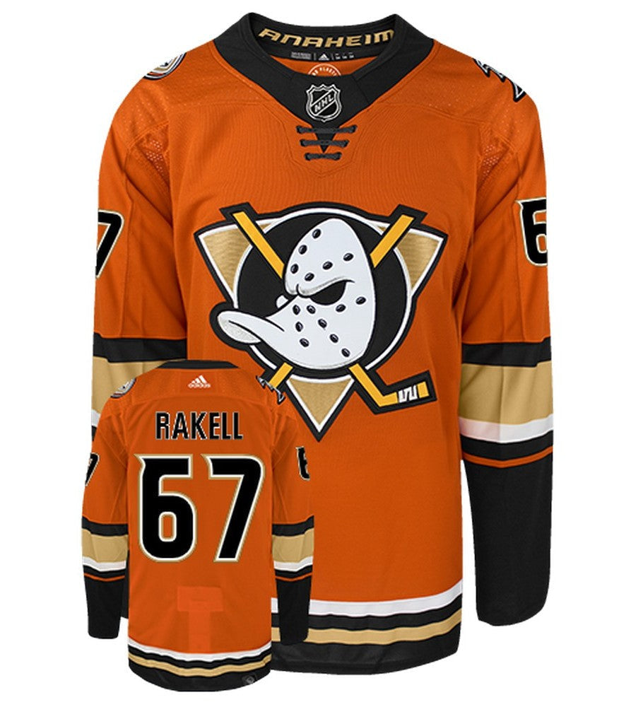 Rickard Rakell Anaheim Ducks Adidas Primegreen Authentic Alternate NHL Hockey Jersey - Front/Back View
