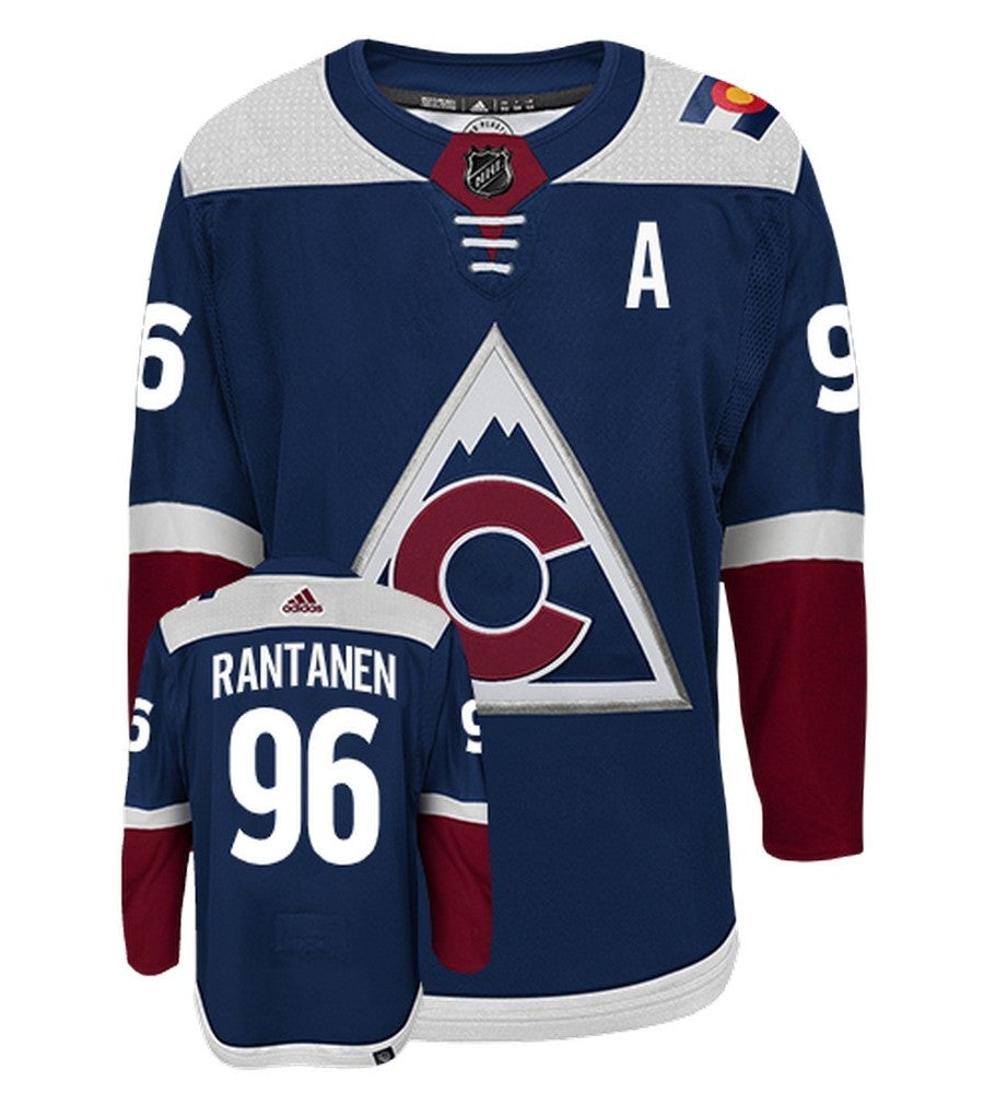 Mikko Rantanen Colorado Avalanche Adidas Primegreen Authentic Alternate NHL Hockey Jersey - Front/Back View
