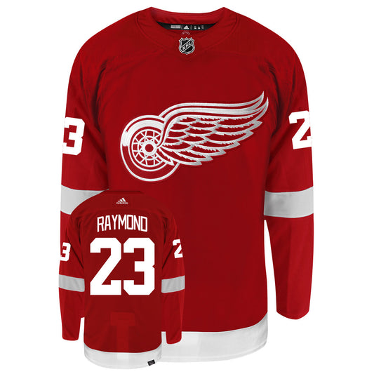 Lucas Raymond Detroit Red Wings Adidas Primegreen Authentic Home NHL Hockey Jersey - Front/Back View
