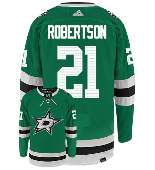 Jason Robertson Dallas Stars Adidas Primegreen Authentic Home NHL Hockey Jersey - Back/Front View