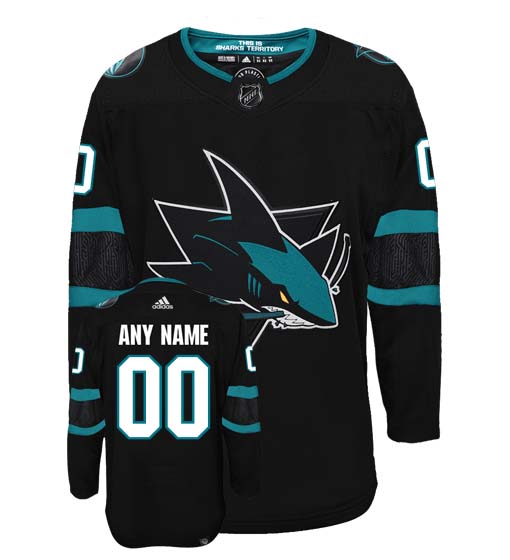 San Jose Sharks Adidas Primegreen Authentic Third Alternate NHL Hockey Jersey - Front/Back View
