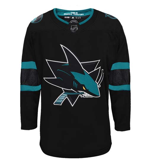 San Jose Sharks Adidas Primegreen Authentic Third Alternate NHL Hockey Jersey - Front View