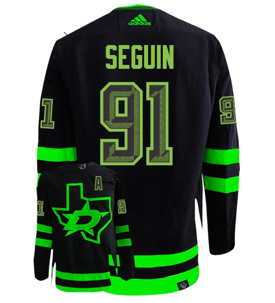 Tyler Seguin Dallas Stars Adidas Primegreen Authentic Alternate NHL Hockey Jersey - Back/Front View