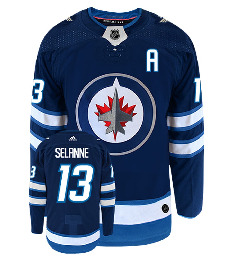 Teemu Selanne Winnipeg Jets Adidas Authentic Home NHL Vintage Hockey Jersey
