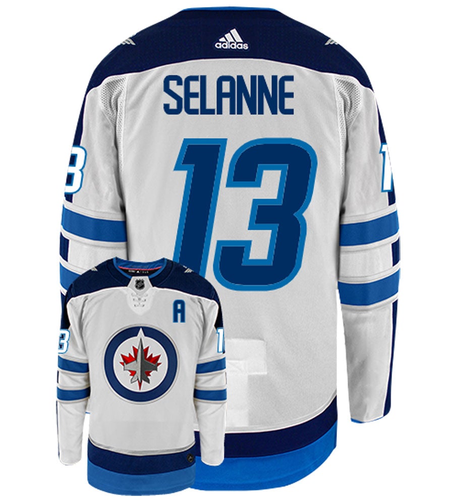 Teemu Selanne Winnipeg Jets Adidas Authentic Away NHL Vintage Hockey Jersey