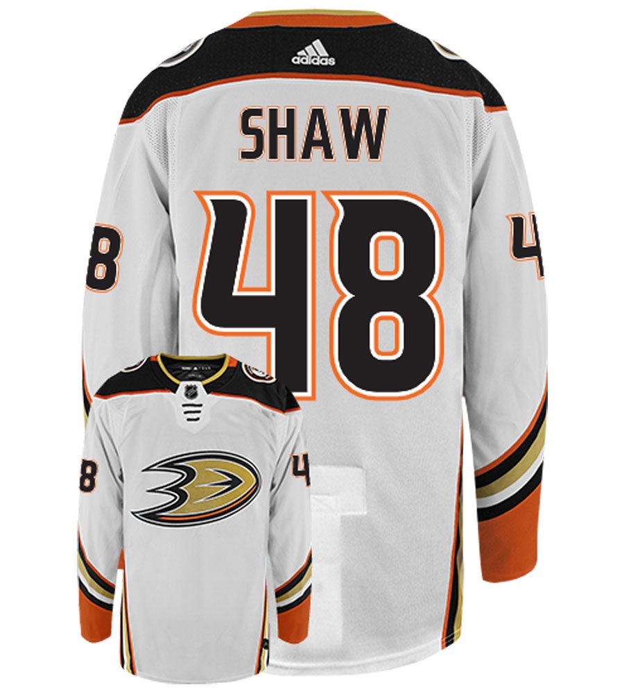 Logan Shaw Anaheim Ducks Adidas Authentic Away NHL Hockey Jersey