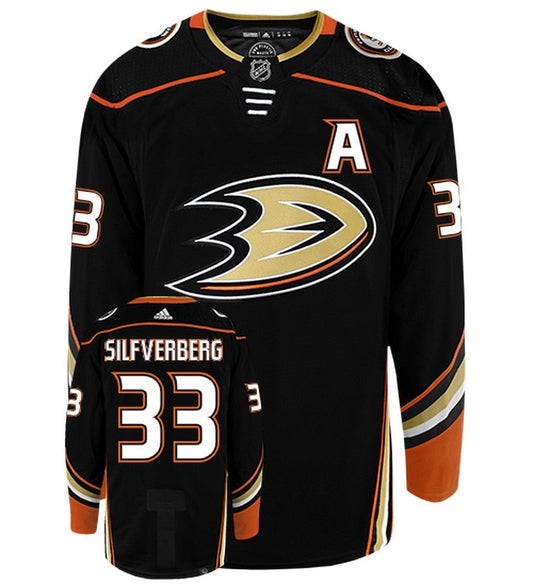 Jakob Silfverberg Anaheim Ducks Adidas Primegreen Authentic Home NHL Hockey Jersey - Front/Back View