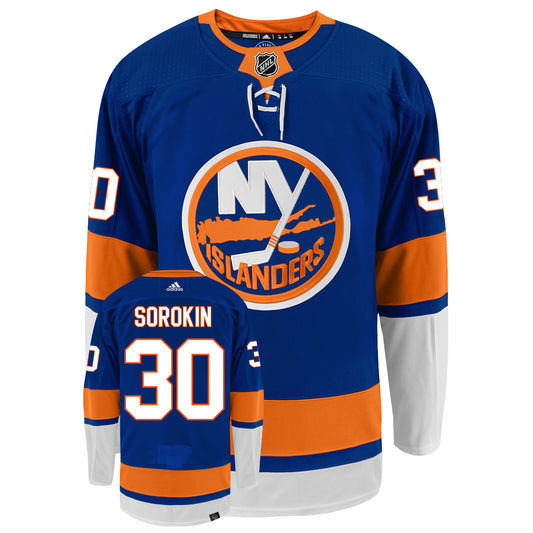 Ilya Sorokin New York Islanders Adidas Primegreen Authentic NHL Hockey Jersey - Front/Back View