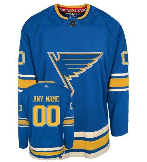 St Louis Blues Adidas Primegreen Authentic Third Alternate NHL Hockey Jersey - Front/Back View