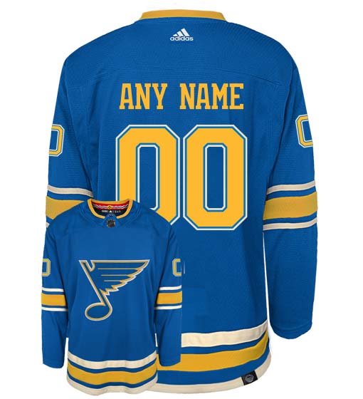 St Louis Blues Adidas Primegreen Authentic Home NHL Hockey Jersey - Back/Front  View