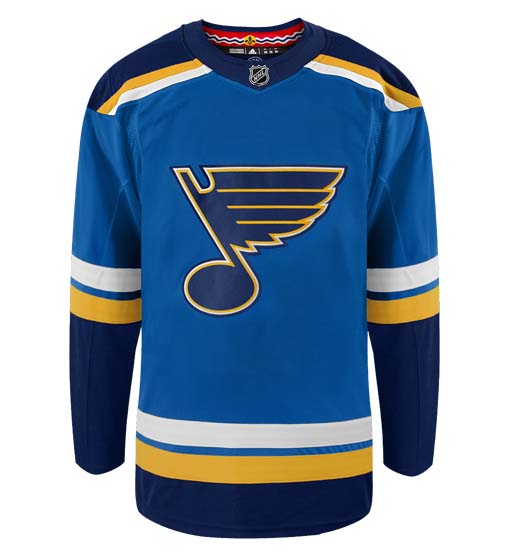 St Louis Blues Adidas Primegreen Authentic Home NHL Hockey Jersey - Front View