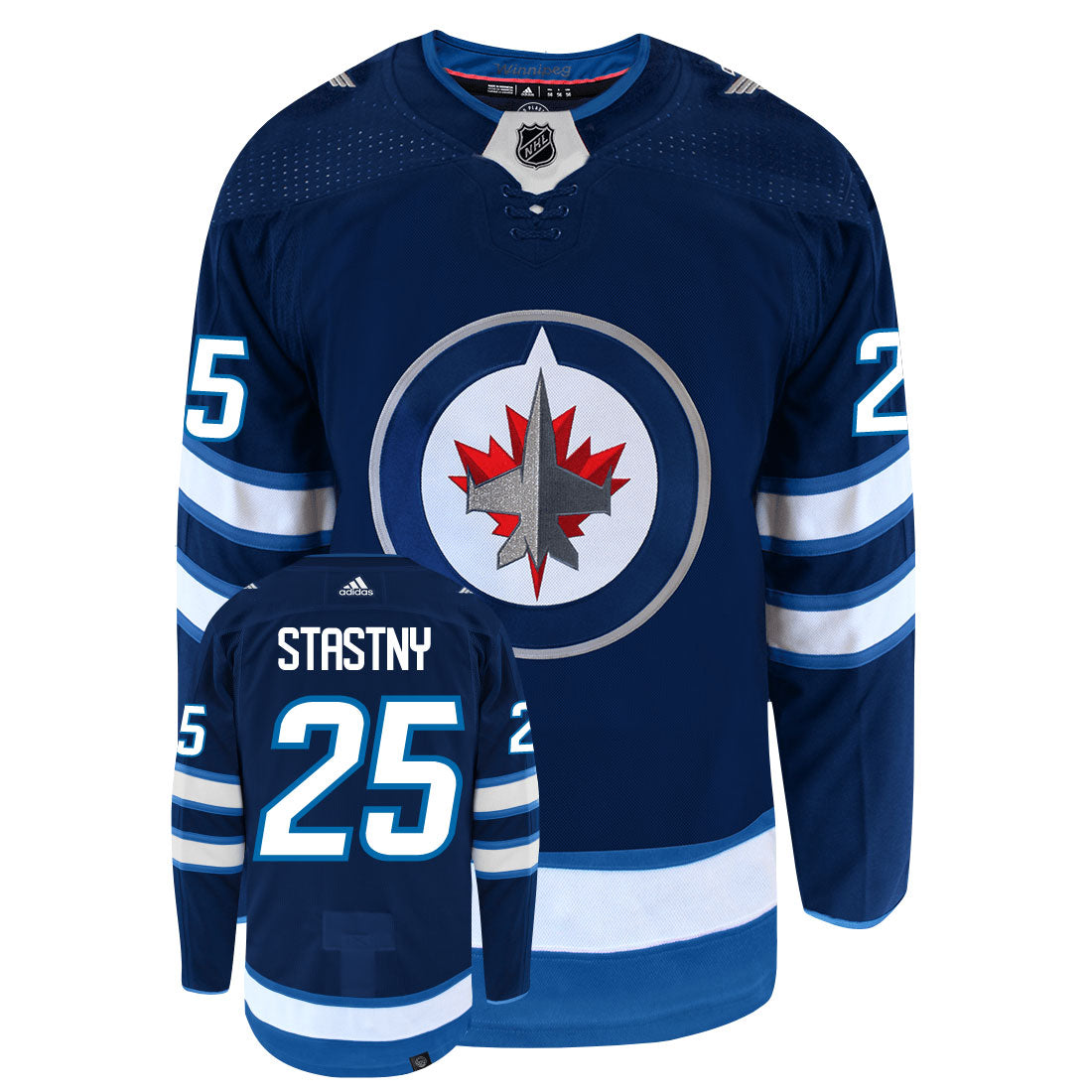 Paul Stastny Winnipeg Jets Adidas Primegreen Authentic Home NHL Hockey Jersey - Front/Back View