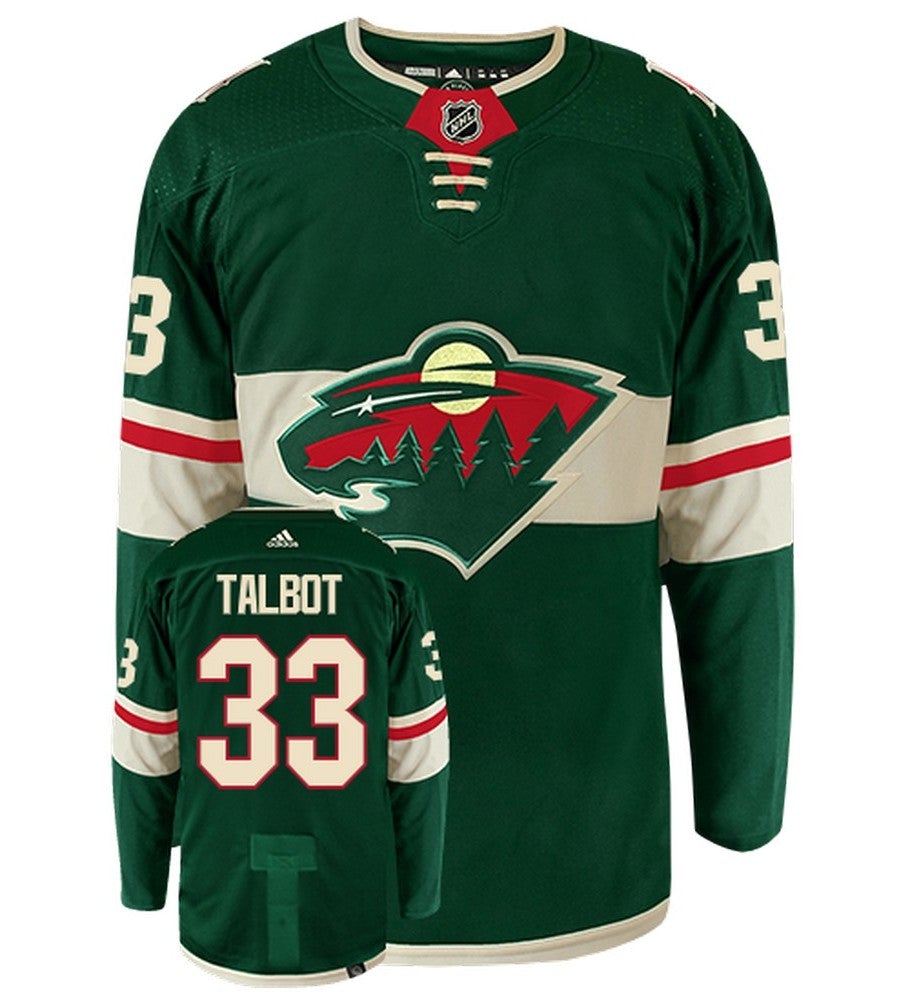 Cam Talbot Minnesota Wild Adidas Primegreen Authentic Home NHL Hockey Jersey - Front/Back View