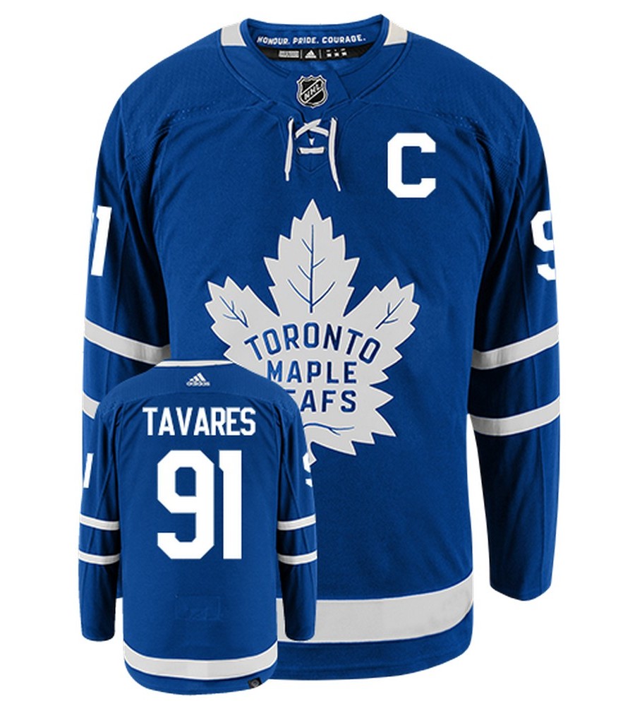 John Tavares Toronto Maple Leafs Adidas Primegreen Authentic Home NHL Hockey Jersey - Front/Back View