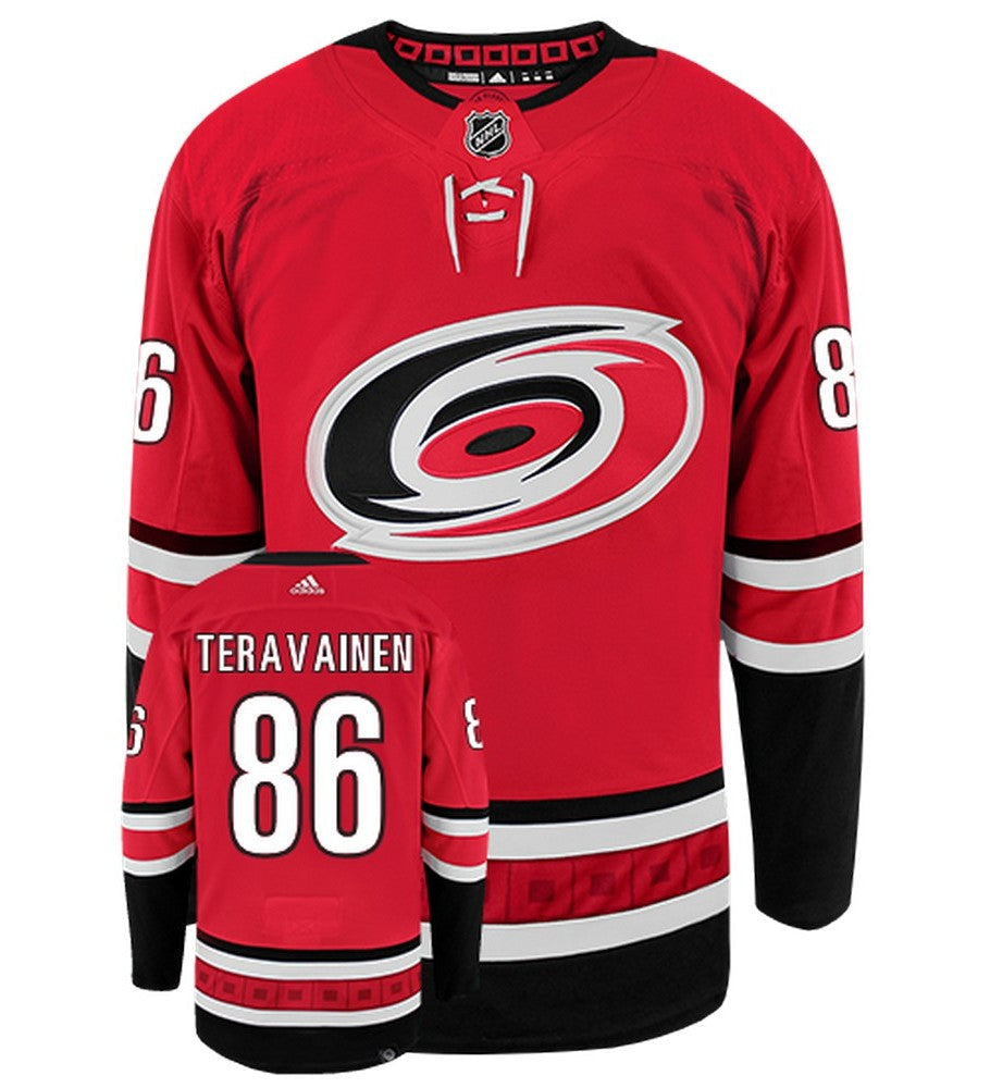Teuvo Teravainen Carolina Hurricanes Adidas Primegreen Authentic Home NHL Hockey Jersey - Front/Back View