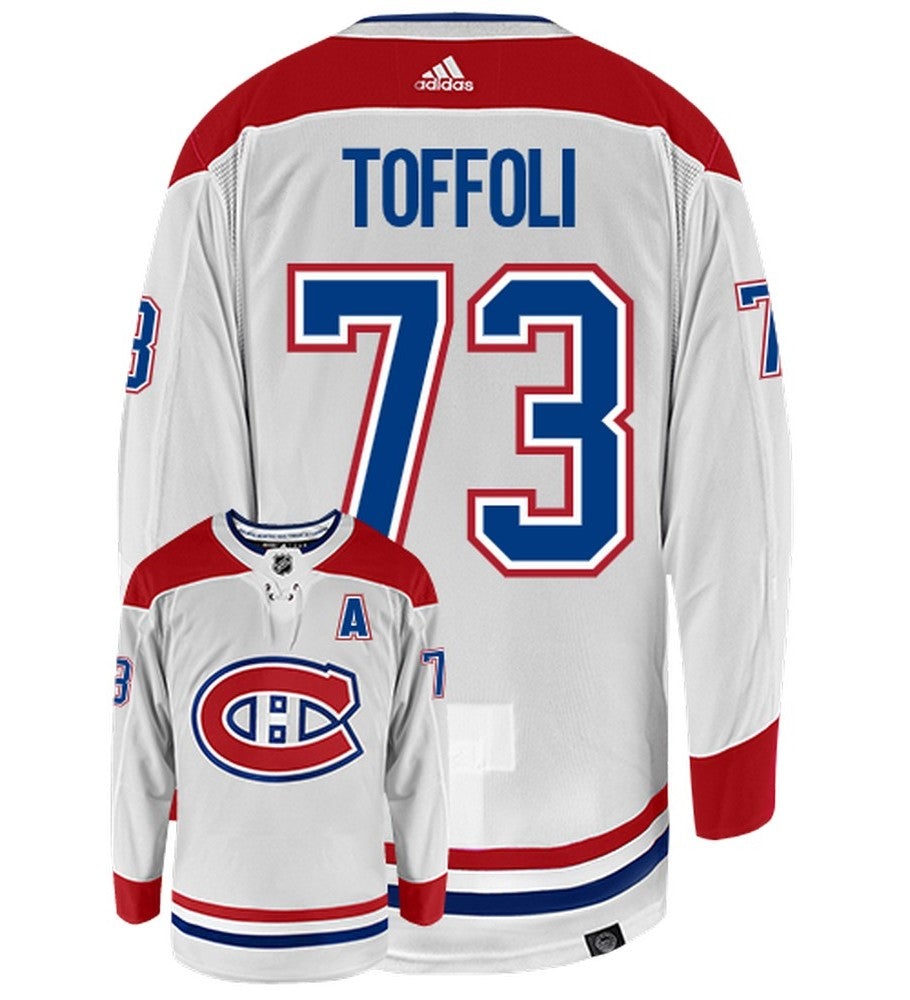 Tyler Toffoli Montreal Canadiens Adidas Primegreen Authentic Away NHL Hockey Jersey - Back/Front View