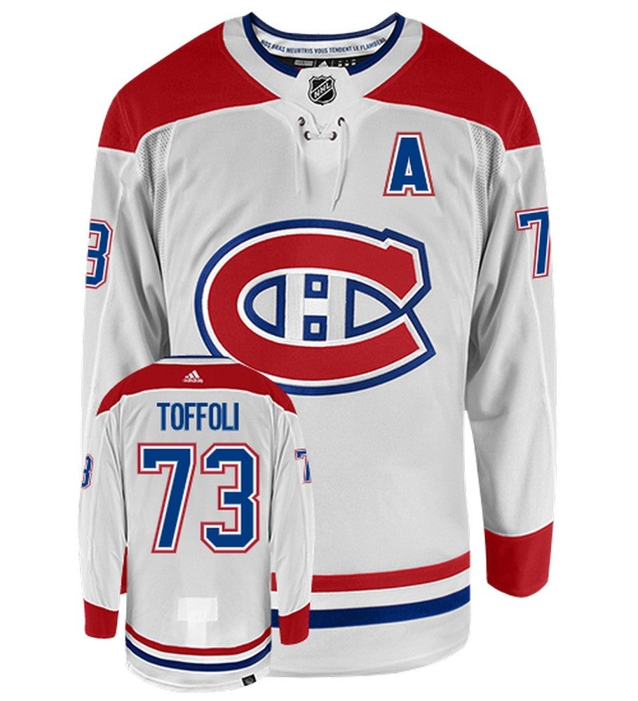 Tyler Toffoli Montreal Canadiens Adidas Primegreen Authentic Away NHL Hockey Jersey - Front/Back View